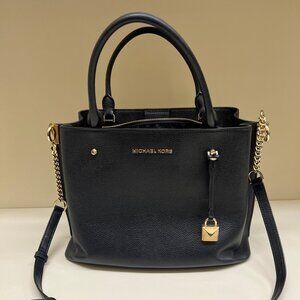 Michael Kors Black Satchel Purse with Included Crossbody Shoulder Strap